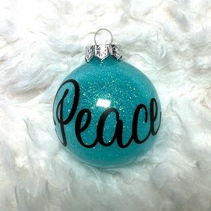 Handmade Peace Christmas ornament.